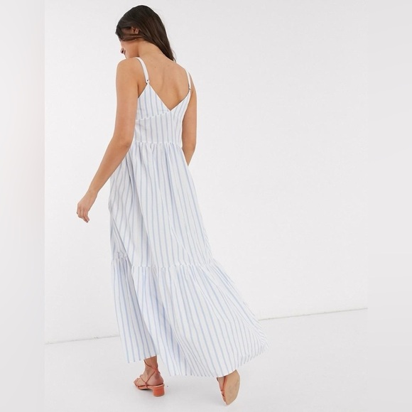 ASOS Blue White Striped Maxi Sundress – Cotton Blend - Picture 8 of 13
